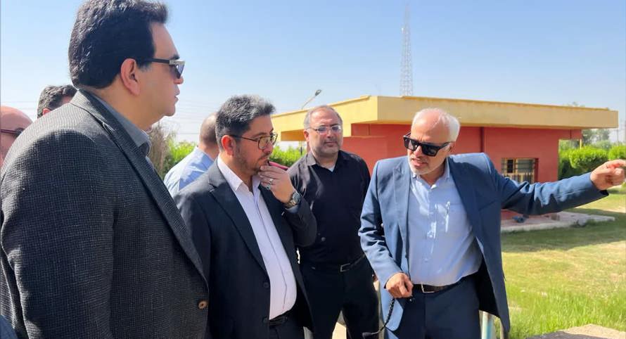 بازدید میدانی مسئولان آبرسانی سازمان آب و برق خوزستان از تأسیسات آب شرب کوت‌امیر